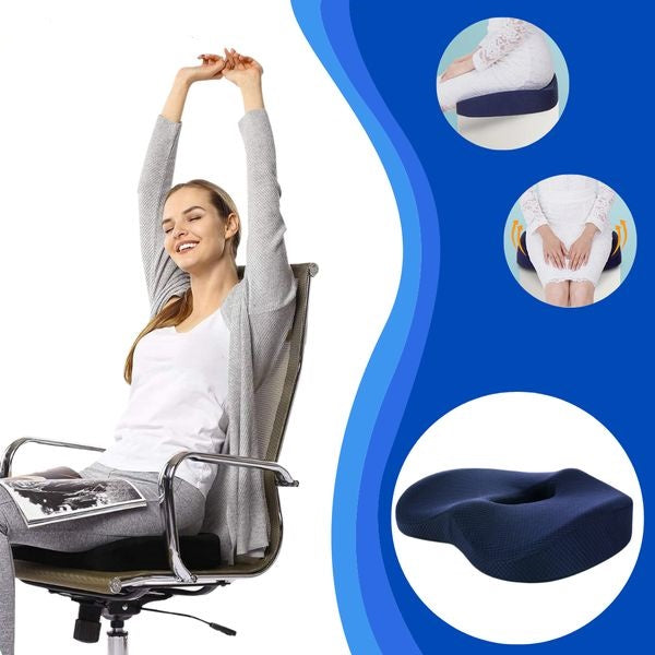 Seat Cushion Desk Chair Cushion Support Breathable Soft Detachable Cover  Chair Pad Ergonomic Seat Pillow for home Traveling Dark Blue