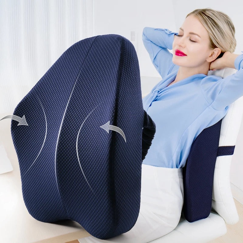 Seat Cushion Pillow for Office Chair 100% Memory Foam Back Pillow