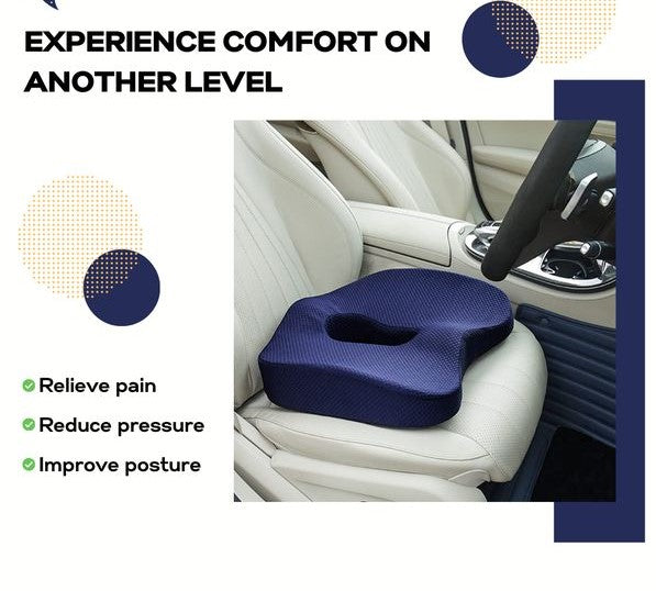 Bamboo Memory Foam Seat Cushion Hip Back Support Car Posture Coccyx Lumbar  Seat